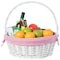 Vintiquewise White Round Willow Gift Basket, with Pink and White Gingham Liner and Handles, Large QI004550PK.L - alternate 7
